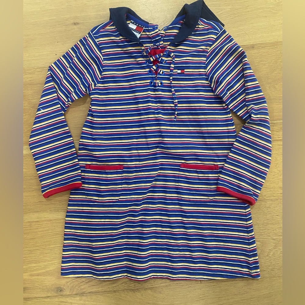 Tommy Hilfiger girls vintage preppy stripe dress size 6 EUC